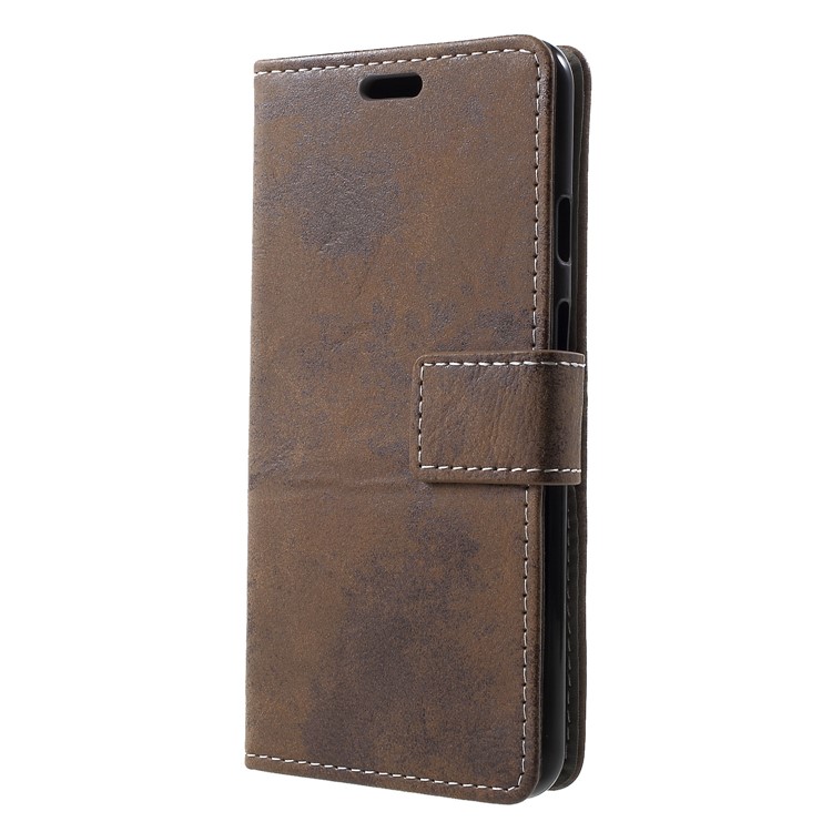 Vintage Style Leather Wallet Case for Google Pixel 3 - Brown-3
