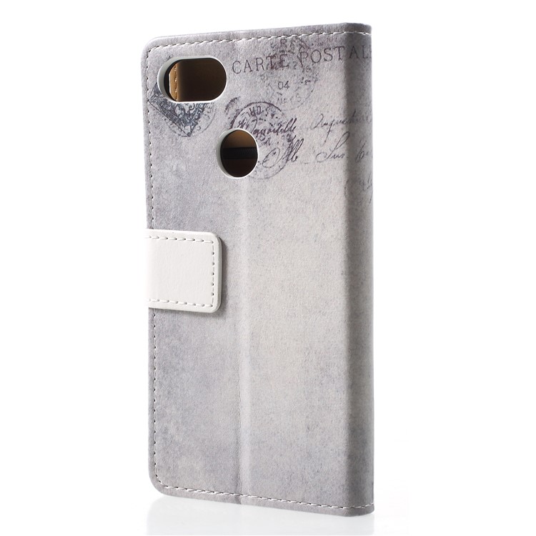 Pattern Printing Leather Wallet Protective Flip Case for Google Pixel 3 - US Flag and Cat Holding Heart-2