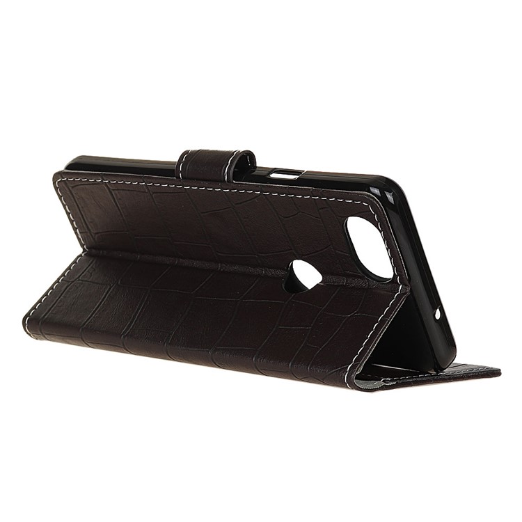 For Google Pixel 3 Retro Crocodile Texture PU Leather Wallet Phone Case - Black-5