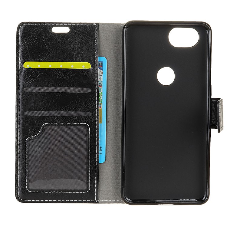 For Google Pixel 3 Vintage Crazy Horse Wallet Leather Phone Case - Black-4