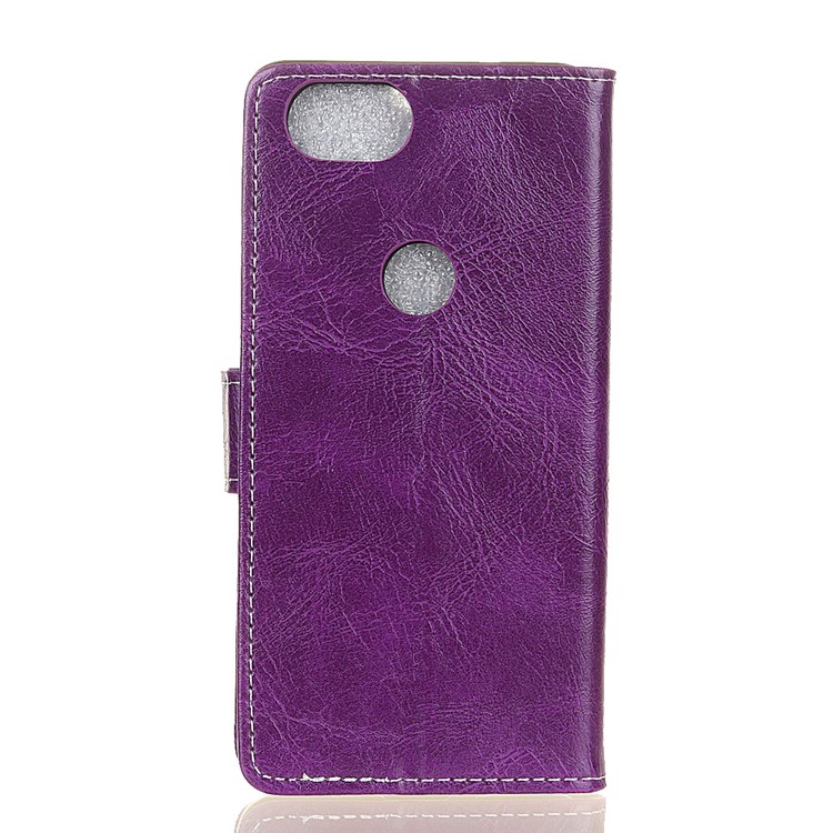 For Google Pixel 3 Vintage Crazy Horse Stand Leather Mobile Phone Case - Purple-2
