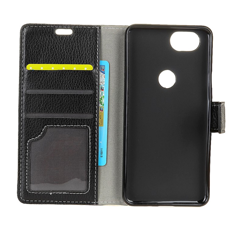 Litchi Texture PU Leather Stand Wallet Flip Shell for Google Pixel 3 - Black-4