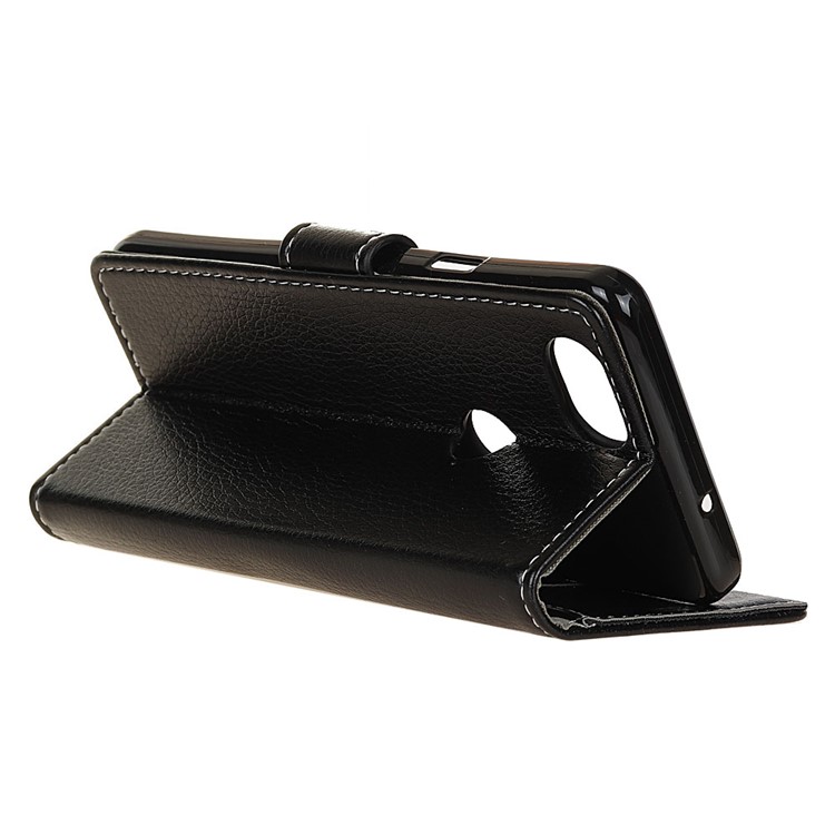 Litchi Texture PU Leather Stand Wallet Flip Shell for Google Pixel 3 - Black-5