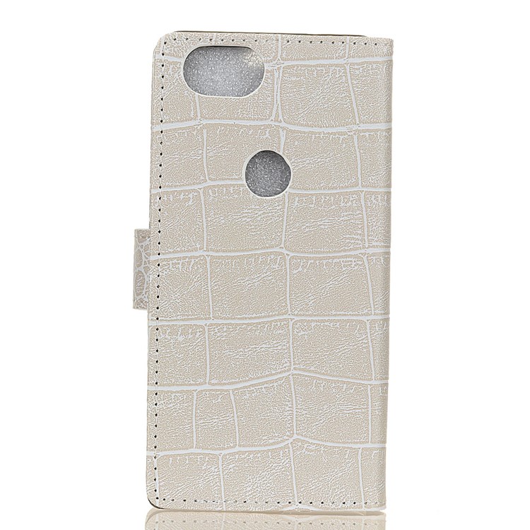 Retro Crocodile Texture PU Leather Wallet Stand Cover for Google Pixel 3 XL / XL3 - White-2