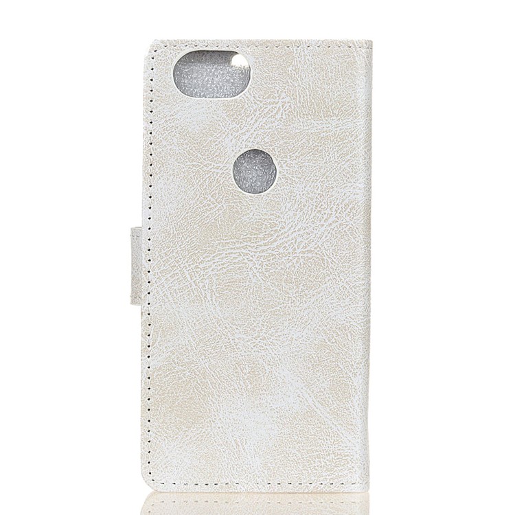 Retro Crazy Horse Wallet Leather Protection Mobile Shell with Stand for Google Pixel 3 XL - White-2