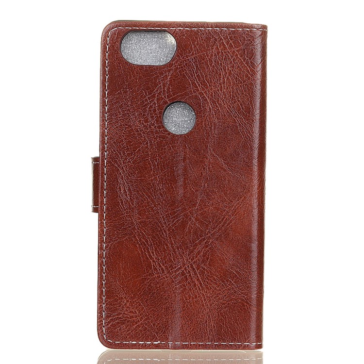 Retro Crazy Horse PU Leather Cover Shell with Card Slots for Google Pixel 3 XL - Brown-2