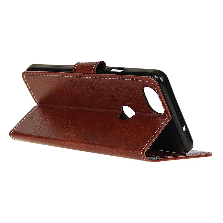 Retro Crazy Horse PU Leather Cover Shell with Card Slots for Google Pixel 3 XL - Brown-4