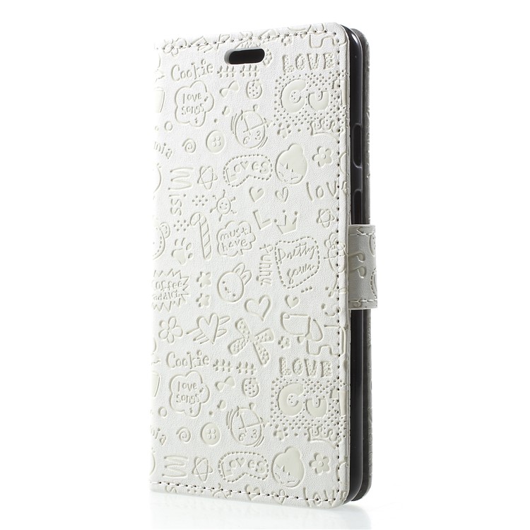 Cartoon Graffiti Flip Leather Wallet Stand Mobile Shell Case for Google Pixel 3 - White-3