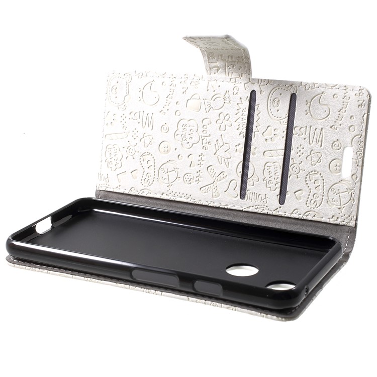 Cartoon Graffiti Flip Leather Wallet Stand Mobile Shell Case for Google Pixel 3 - White-5