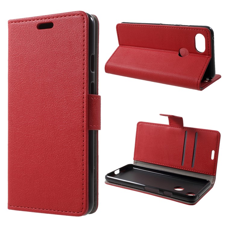 Wallet Stand Flip Leather Mobile Phone Cover for Google Pixel 3 - Red-1