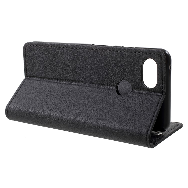 Wallet Stand Flip Leather Mobile Phone Case for Google Pixel 3 - Black-4