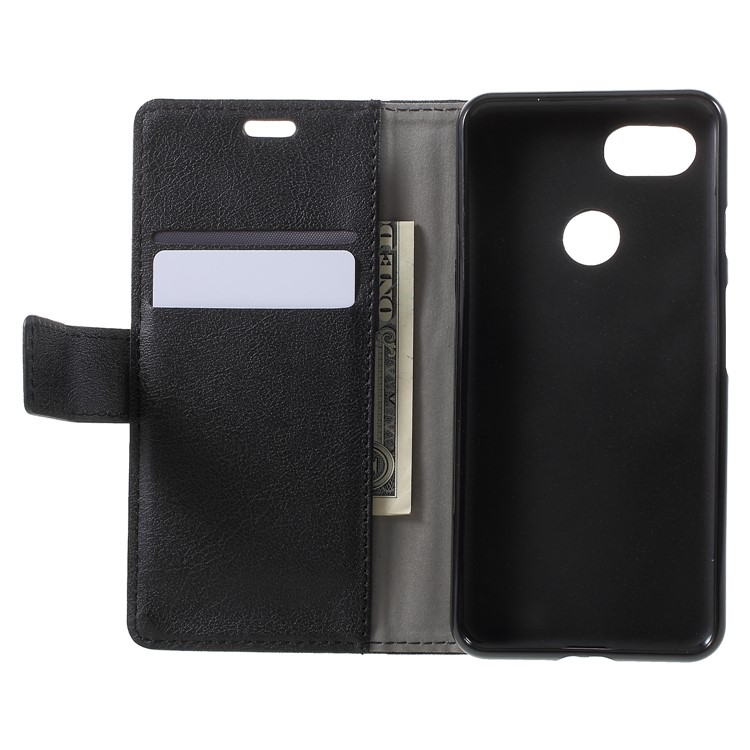Wallet Stand Flip Leather Mobile Phone Case for Google Pixel 3 - Black-5