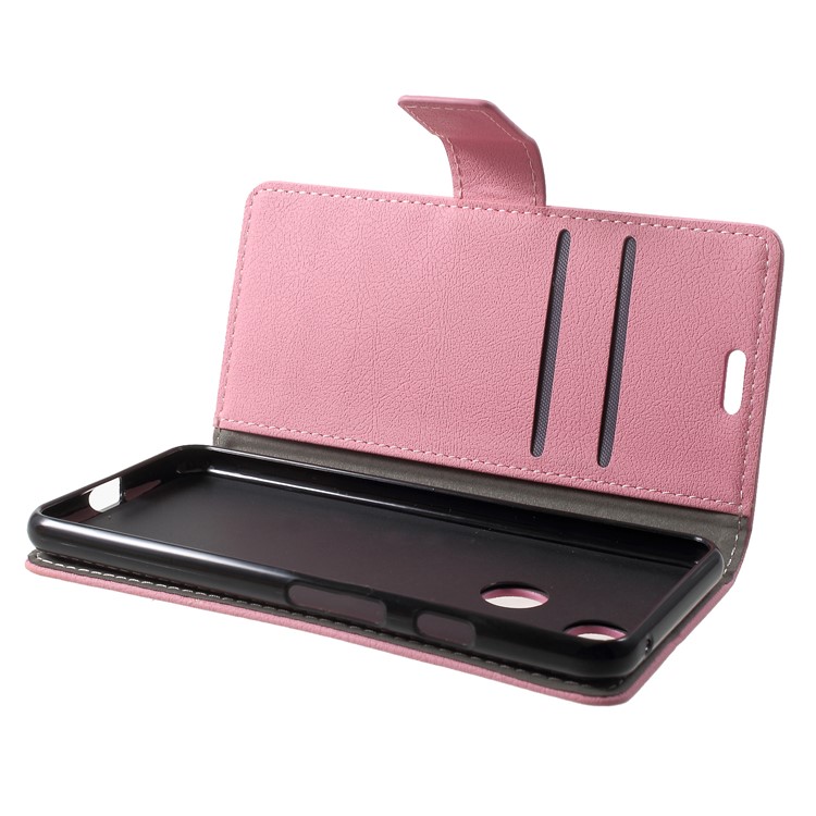 Wallet Stand Flip Leather Cell Phone Case Shell for Google Pixel 3 - Pink-5