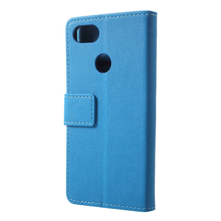 Wallet Stand Flip Leather Mobile Protective Case Cover for Google Pixel 3 - Blue-2