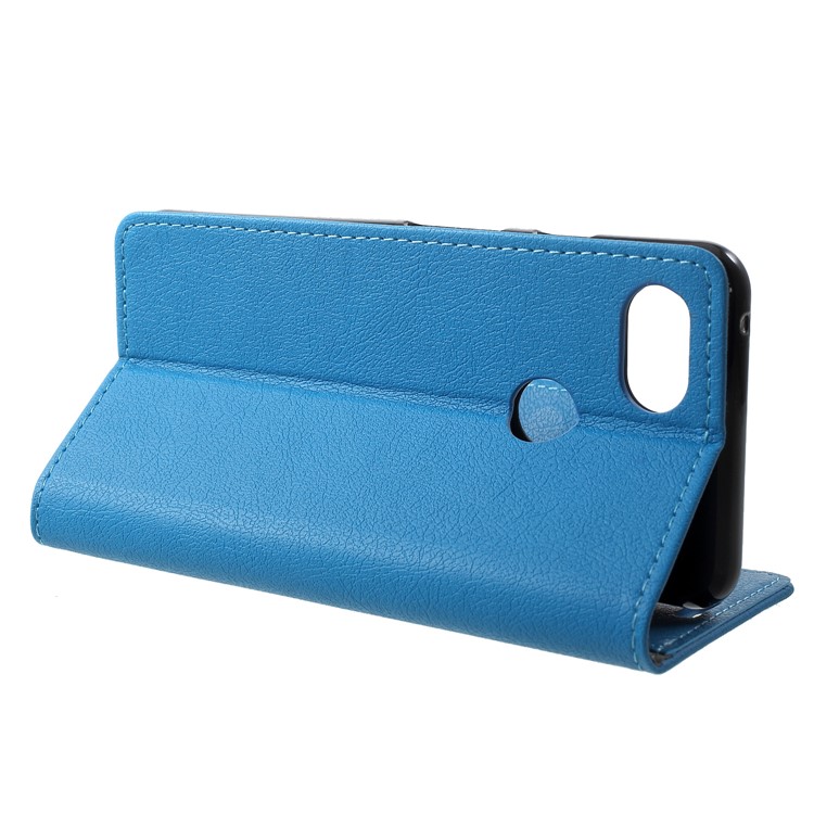 Wallet Stand Flip Leather Mobile Protective Case Cover for Google Pixel 3 - Blue-4