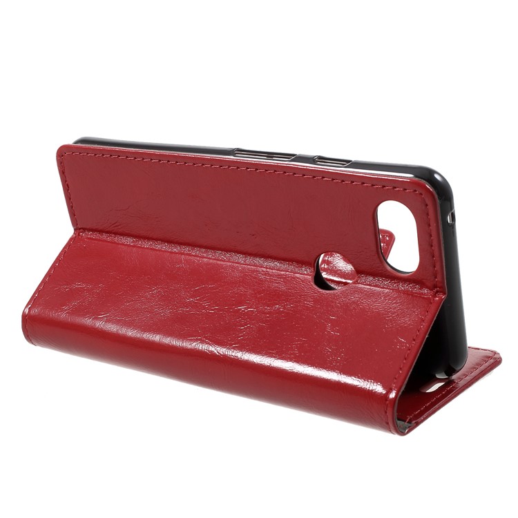 Crazy Horse Texture Wallet Stand PU Leather Case for Google Pixel 3 - Red-4