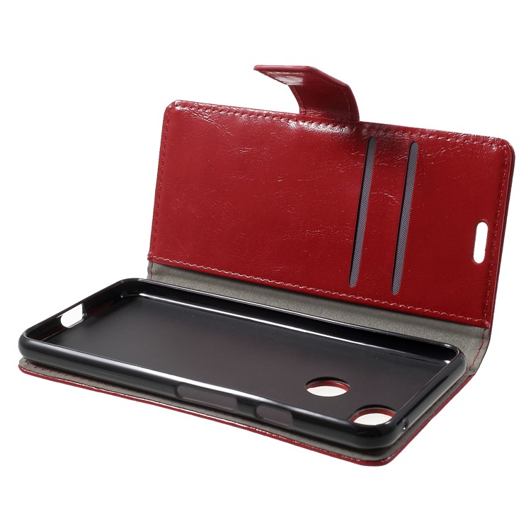 Crazy Horse Texture Wallet Stand PU Leather Case for Google Pixel 3 - Red-5