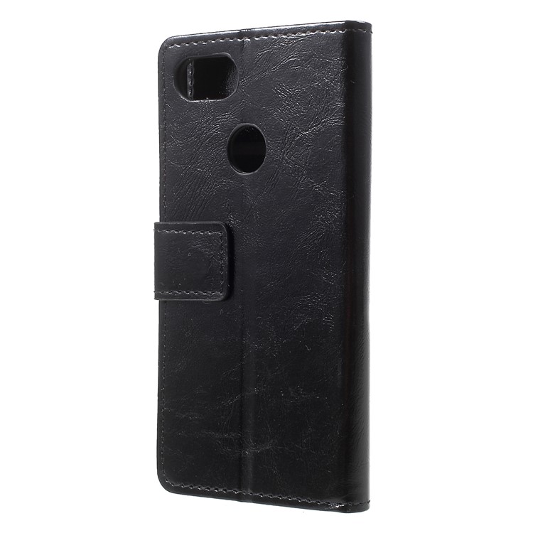 Crazy Horse Texture Wallet Stand PU Leather Cover for Google Pixel 3 - Black-2