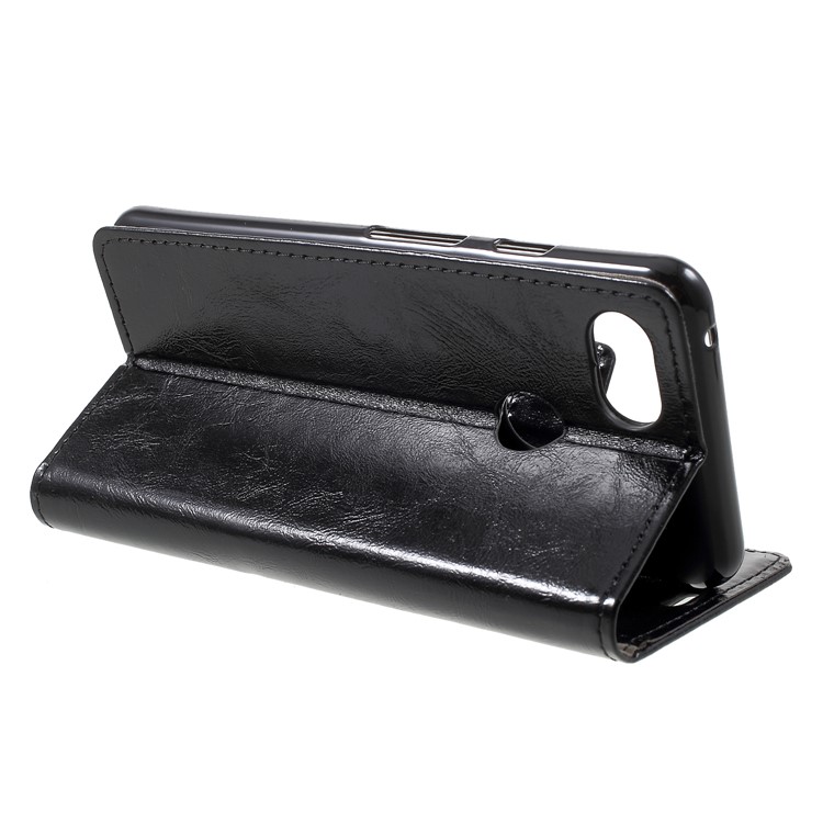 Crazy Horse Texture Wallet Stand PU Leather Cover for Google Pixel 3 - Black-4