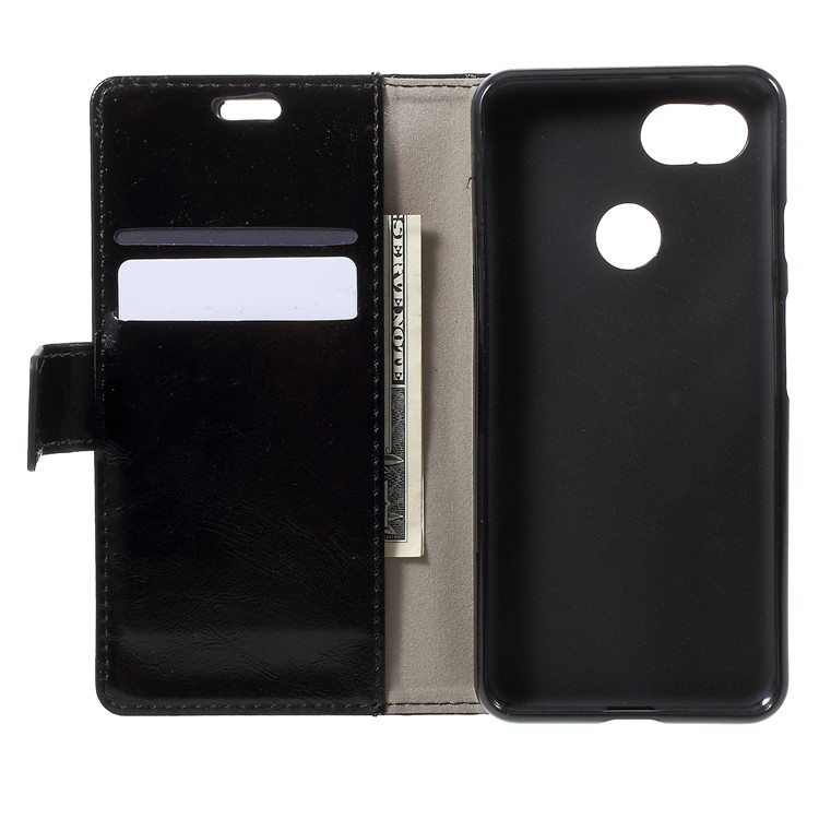 Crazy Horse Texture Wallet Stand PU Leather Cover for Google Pixel 3 - Black-5