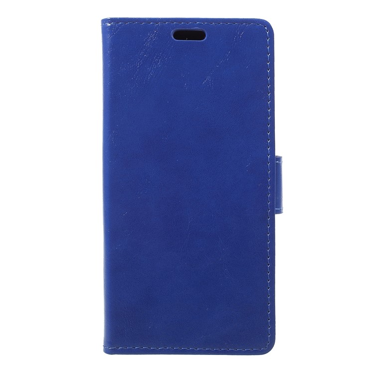 Crazy Horse Texture Wallet Stand PU Leather Mobile Phone Case for Google Pixel 3 - Blue-1