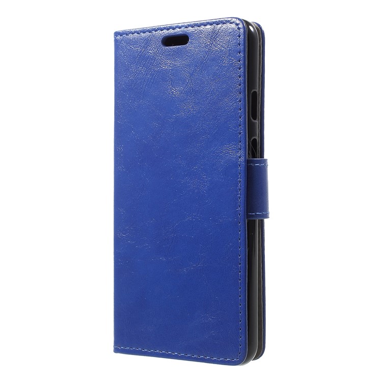 Crazy Horse Texture Wallet Stand PU Leather Mobile Phone Case for Google Pixel 3 - Blue-3