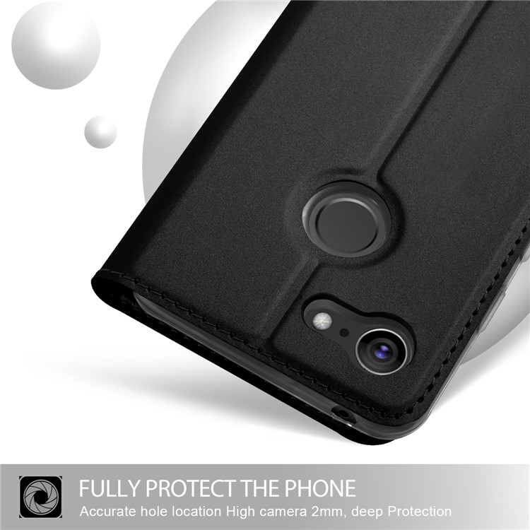 Auto-absorbed Magnetic Stand Leather Card Holder Mobile Case for Google Pixel 3 - Black-4