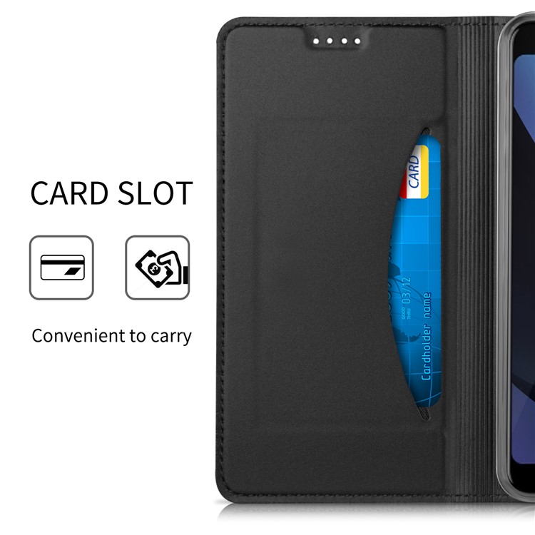 Auto-absorbed Magnetic Stand Leather Card Holder Mobile Case for Google Pixel 3 - Black-6