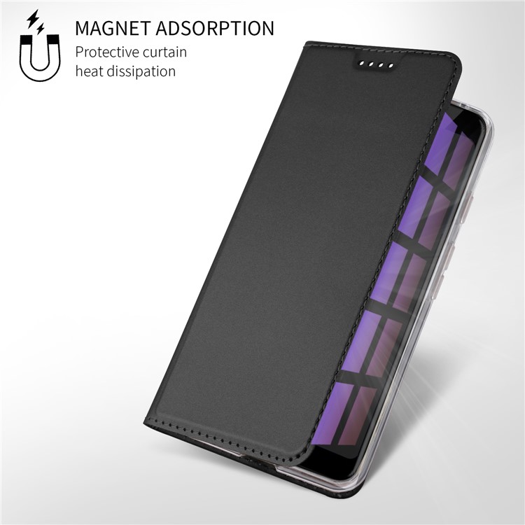 Auto-absorbed Magnetic Stand Leather Card Holder Mobile Case for Google Pixel 3 - Black-7