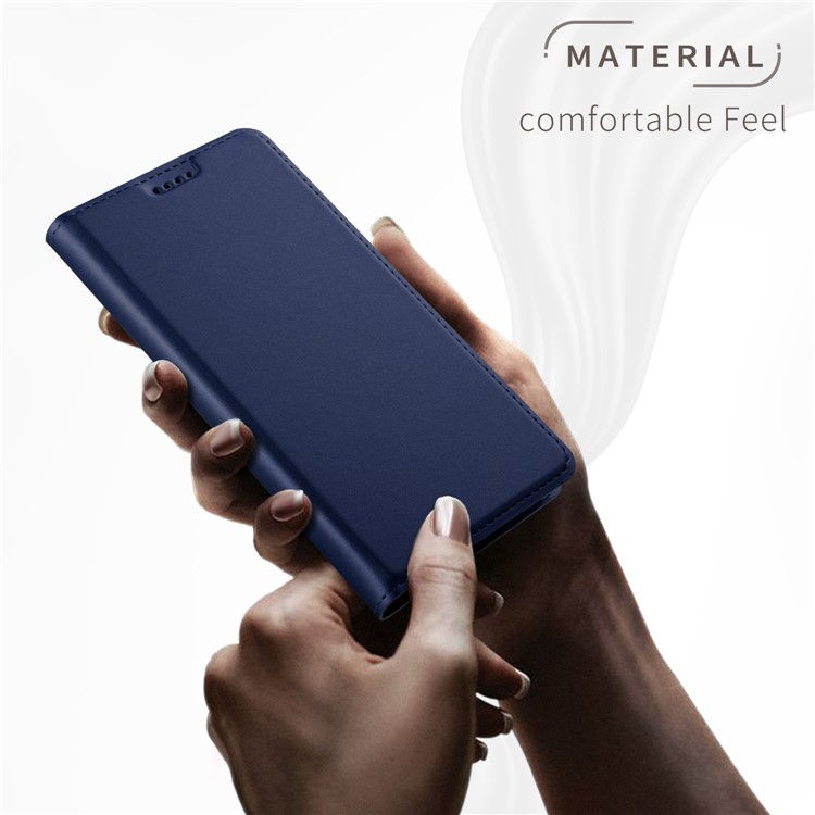 Auto-absorbed Magnetic Stand Leather Card Holder Protective Shell for Google Pixel 3 - Dark Blue-2