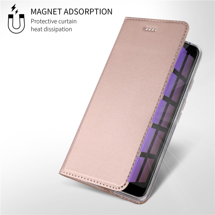 Auto-absorbed Leather Card Slot Case with Stand for Google Pixel 3 XL/XL3 - Rose Gold-7