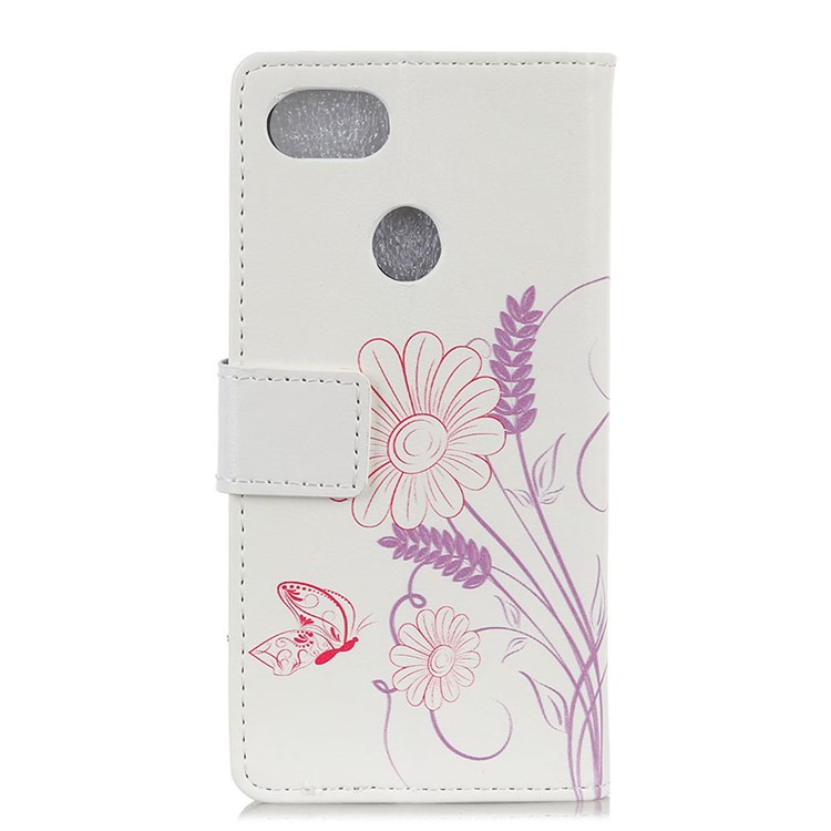 Pattern Printing Magnetic Leather Stand Case for Google Pixel 3 - Flowers Pattern-2