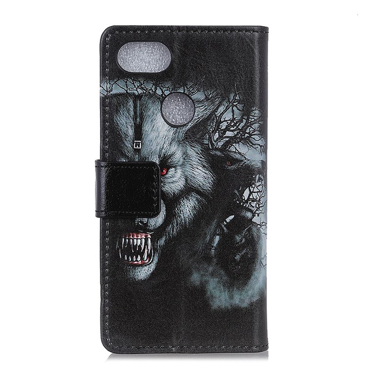 Pattern Printing Stand Leather Wallet Phone Cover for Google Pixel 3 XL / XL3 - Fierce Wolf-2