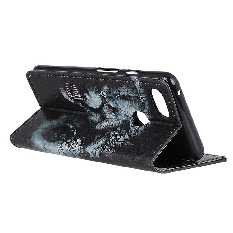 Pattern Printing Stand Leather Wallet Phone Cover for Google Pixel 3 XL / XL3 - Fierce Wolf-4