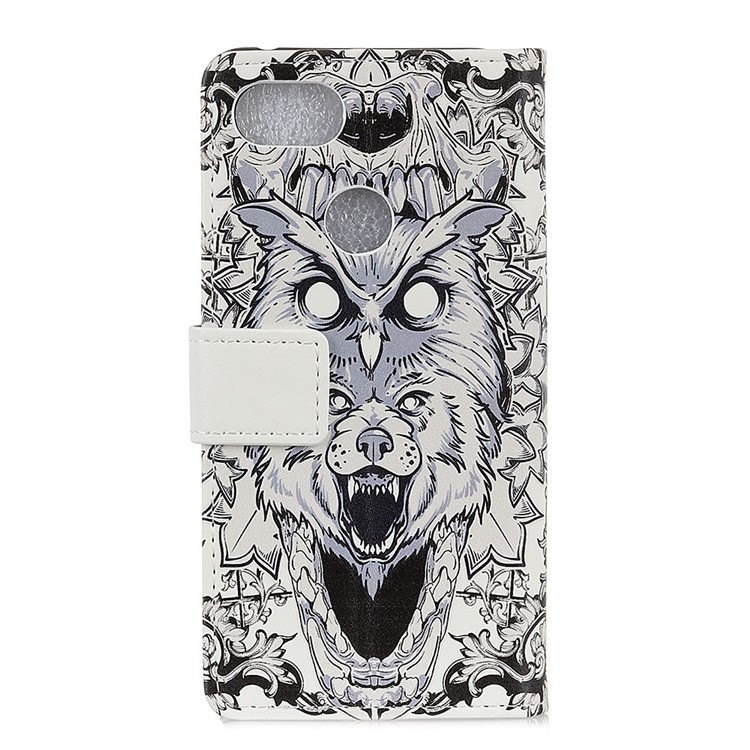 Pattern Printing Stand Leather Wallet Protector Cover Case for Google Pixel 3 XL / XL3 - Abstract Owl-2