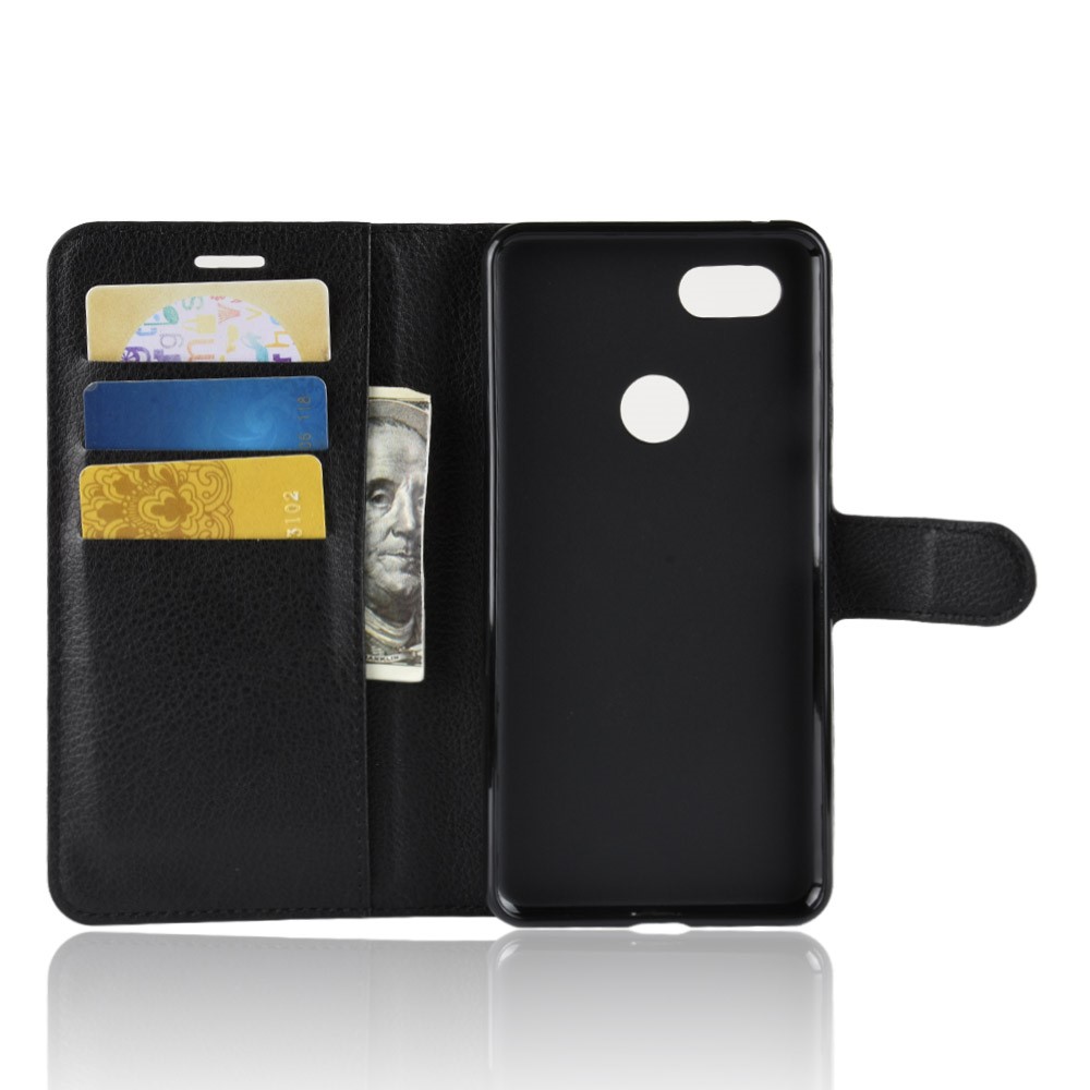 Litchi Texture Wallet Stand Leather Flip Case for Google Pixel 3 - Black-3
