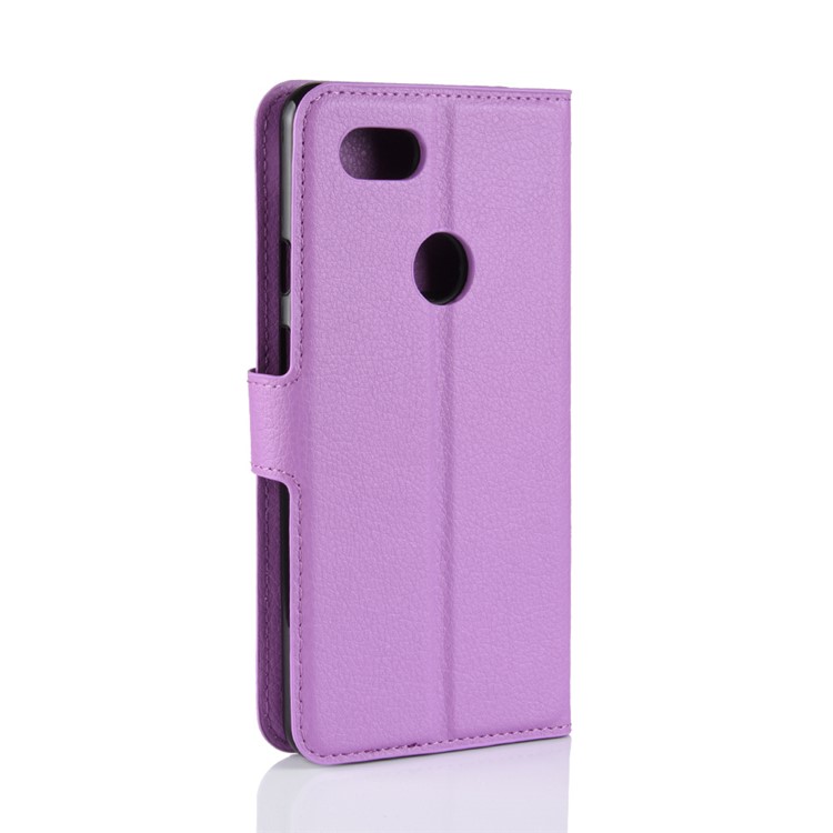 Litchi Texture Wallet Stand Leather Protection Magnetic Shell Case for Google Pixel 3 - Purple-6