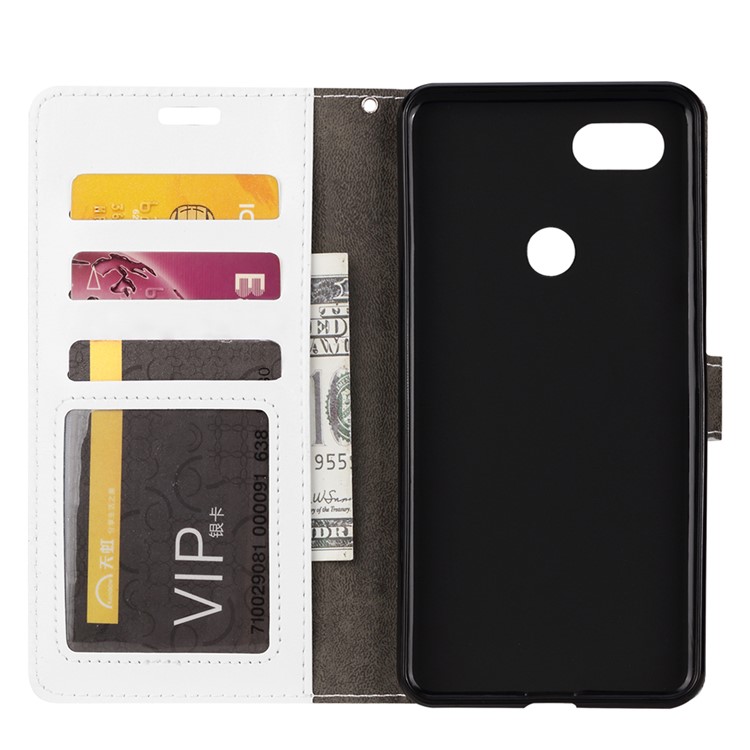 Crazy Horse Texture Wallet Stand Leather Phone Cover for Google Pixel 3 XL / XL3 - White-3