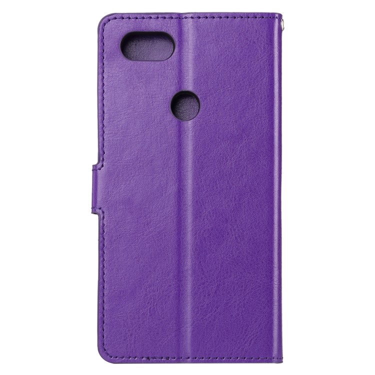 Crazy Horse Texture Wallet Stand Leather Mobile Phone Case for Google Pixel 3 XL / XL3 - Purple-3