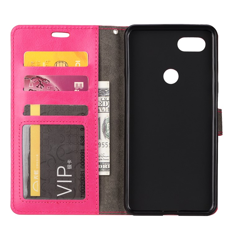Crazy Horse Texture Wallet Stand Leather Casing for Google Pixel 3 - Rose-4
