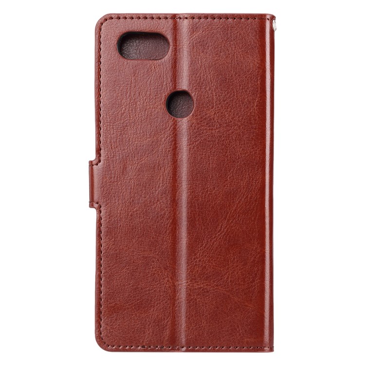 Crazy Horse Texture Wallet Stand Leather Case Accessory for Google Pixel 3 - Brown-3
