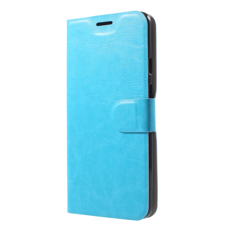 Crazy Horse Texture Stand Leather Card Holder Cell Phone Case (Built-in Steel Sheet) for Google Pixel 3 XL/XL3 - Blue-3