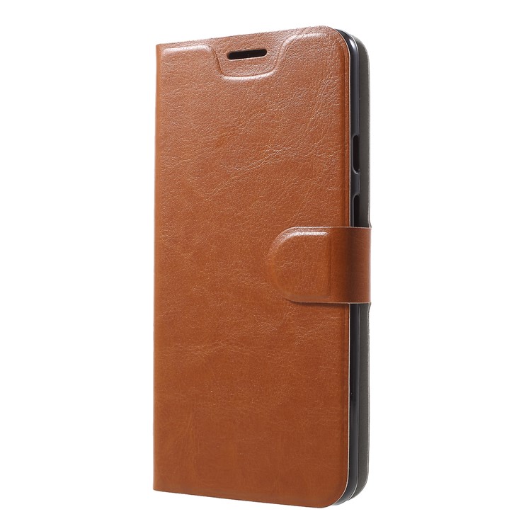 Crazy Horse Texture Stand Leather Card Holder Protective Case (Built-in Steel Sheet) for Google Pixel 3 XL/XL3 - Brown-3