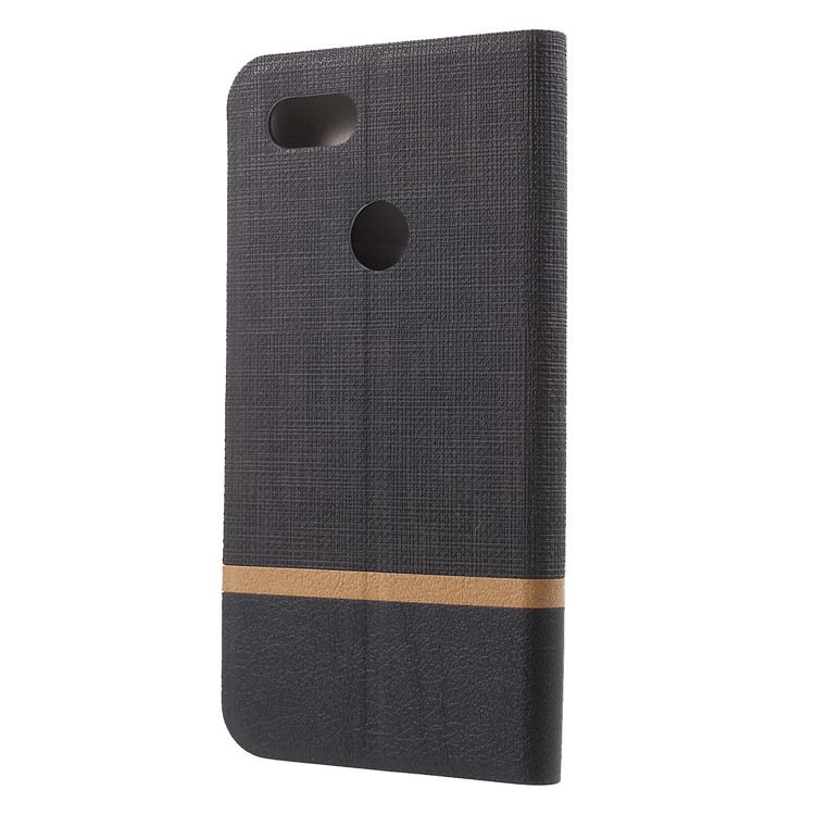 Cross Pattern Leather Card Holder Phone Cover (Built-in Steel Sheet) for Google Pixel 3 XL/XL3 - Black-2