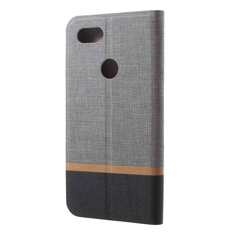 Cross Pattern Leather Card Slot Phone Case (Built-in Steel Sheet) for Google Pixel 3 XL/XL3 - Grey-2