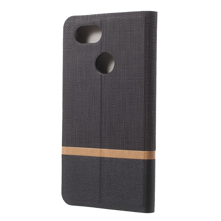 Cross Texture PU Leather Card Holder Stand Casing for Google Pixel 3 - Black-2