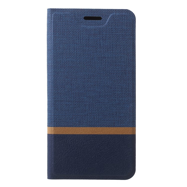 Cross Texture PU Leather Card Holder Stand Shell for Google Pixel 3 - Blue-1