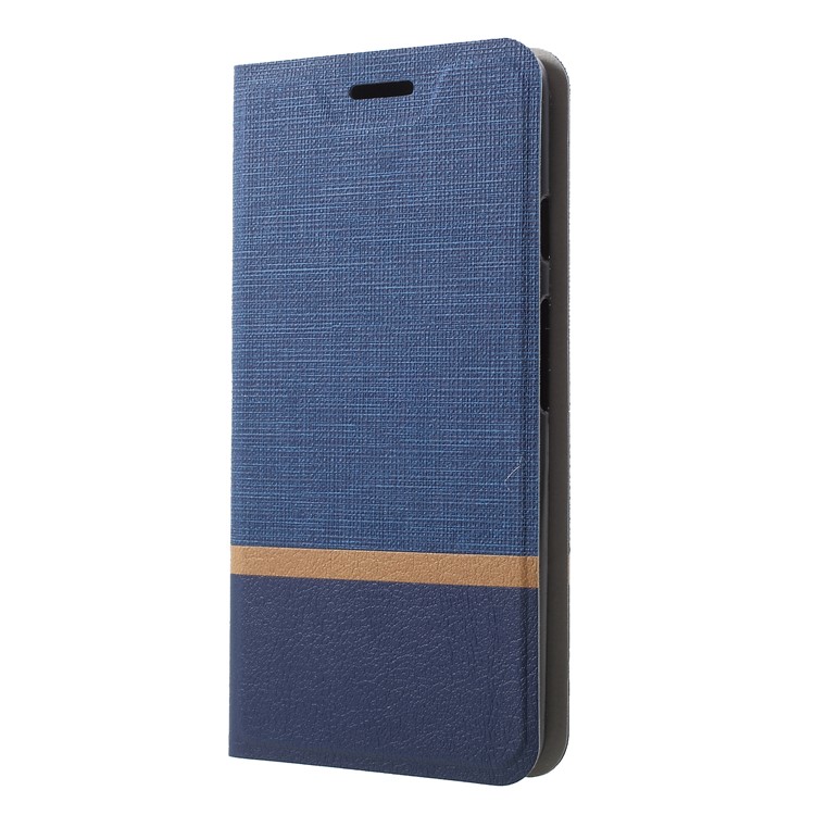 Cross Texture PU Leather Card Holder Stand Shell for Google Pixel 3 - Blue-3