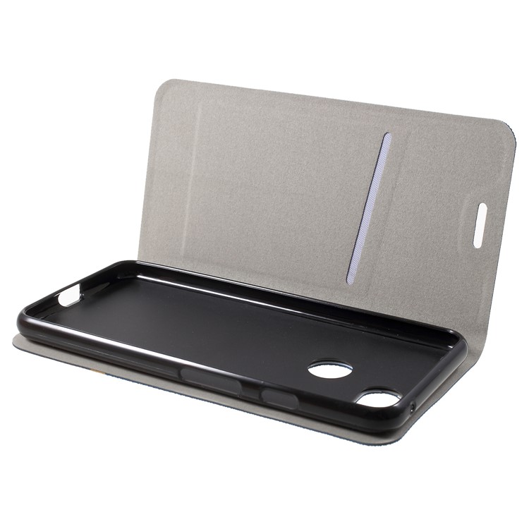 Cross Texture PU Leather Card Holder Stand Shell for Google Pixel 3 - Blue-5
