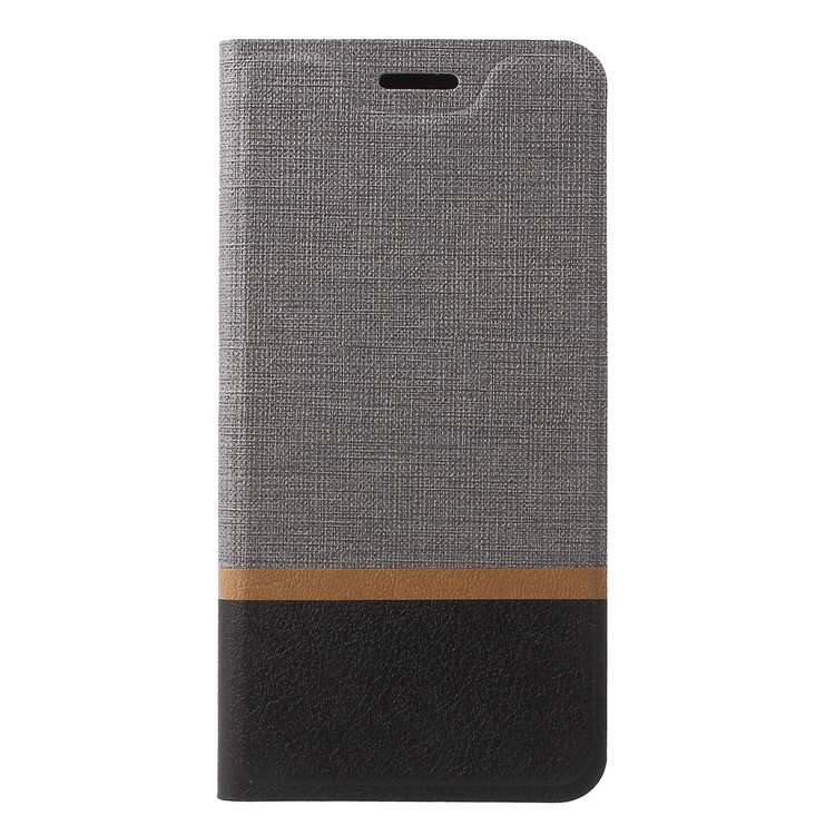 Cross Texture PU Leather Card Holder Stand Case for Google Pixel 3 - Grey-1
